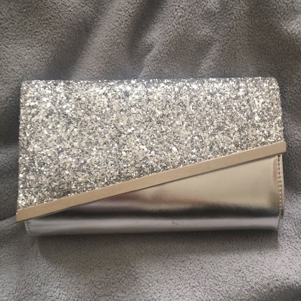 Silver Glitter Clutch